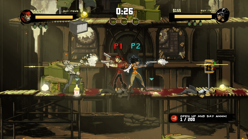 Illustration for article titled These Shank 2 Co-Op Screens are a Bloody Good Time